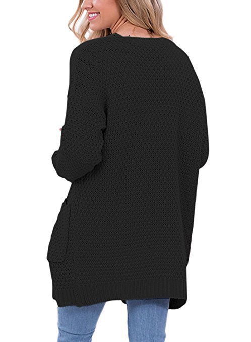 Damen Strickjacke Strukturiertes Muster Praktische Taschen Norvielle