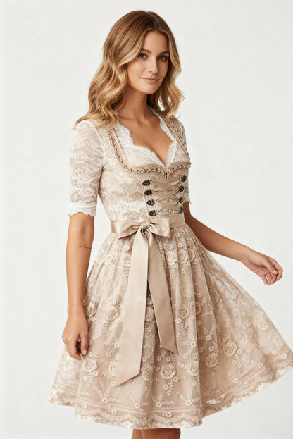 Traditionelles Deutsches Damen Dirndlkleid mit Schnürmieder und