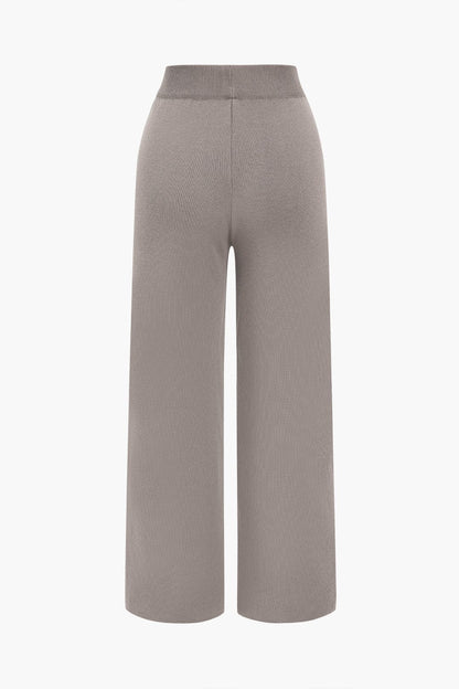 Damen Strick-Zweiteiler-Set Cardigan und Wide-Leg-Hose