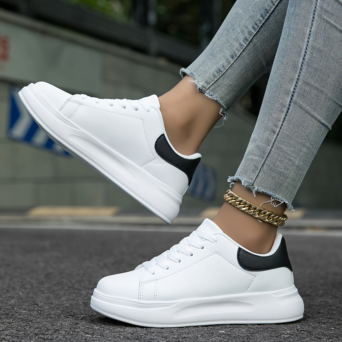 Damen Sneakers Weiße Casual Schuhe - Norvielle