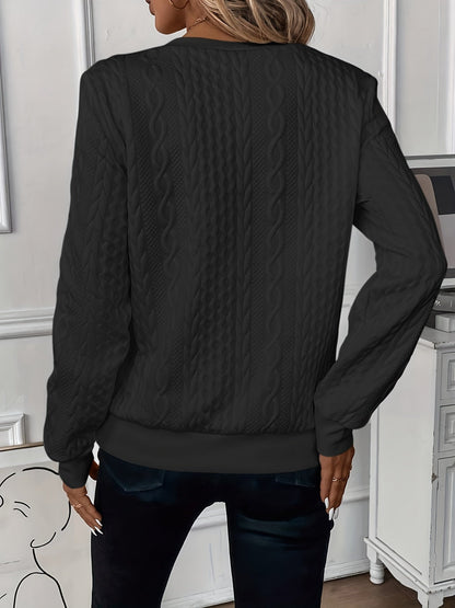 Texturiertes Damen Quarter-Zip Pullover