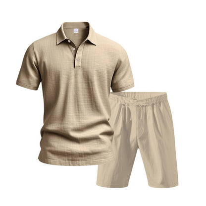 Norvielle Damen Kurzärmliges Poloshirt und Shorts Strandanzug