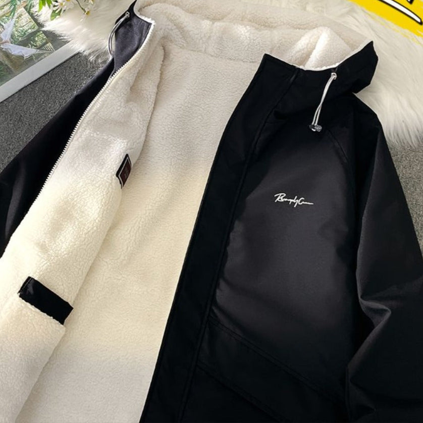 Gabriel Herren Kapuzenjacke Fleece Wendbar Schwarz - Norvielle