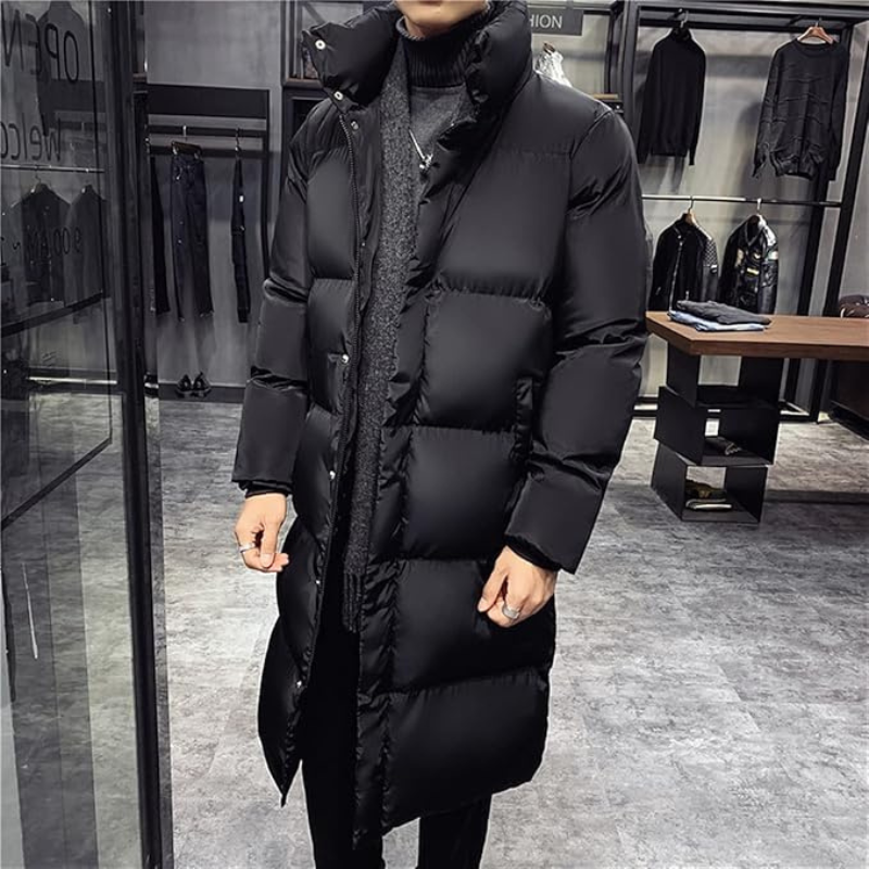 Herren Pufferjacke Lang Größe Volumenstruktur