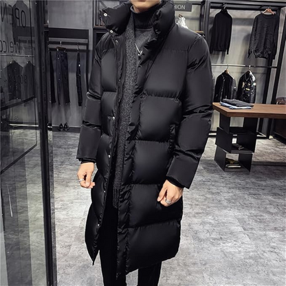Herren Pufferjacke Lang Größe Volumenstruktur