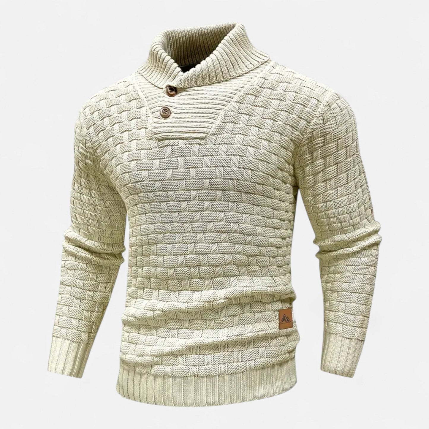 Herren Strickpullover Knopfleiste Klassisch Einfarbig
