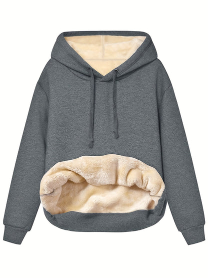 Damen Fleece Hoodie Warm Winterlich