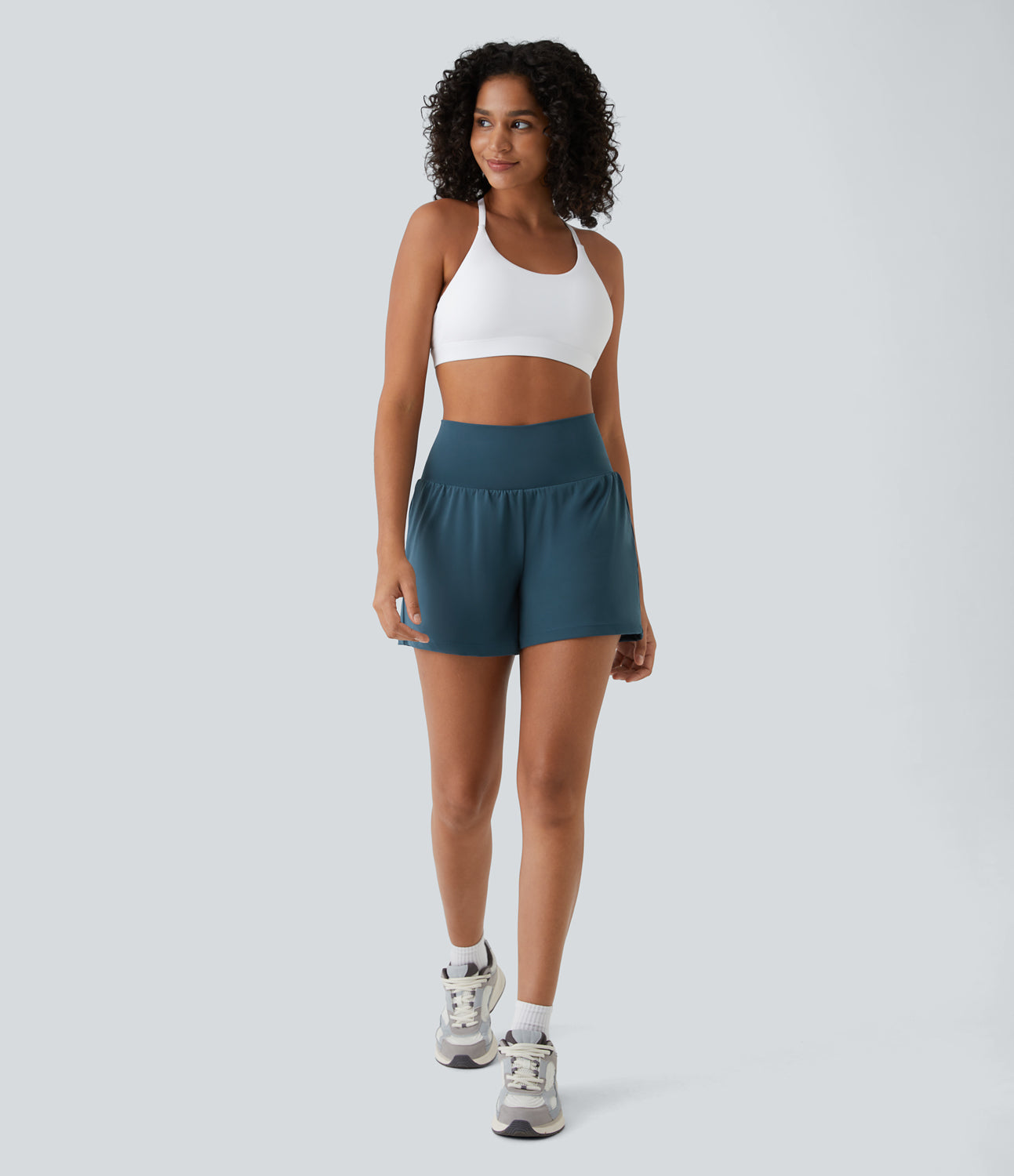 Damen Yoga-Shorts 2-in-1 Multifunktionshose mit Taschen - Norvielle