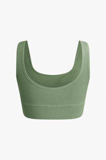 Damen Sport-Set Nahtlos Crop- Yoga-Shorts