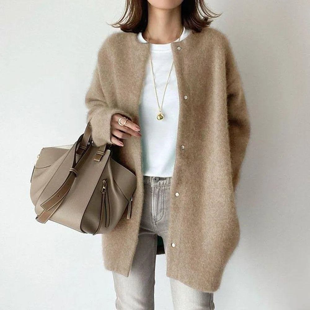 Norvielle Damen Strickmantel Weich