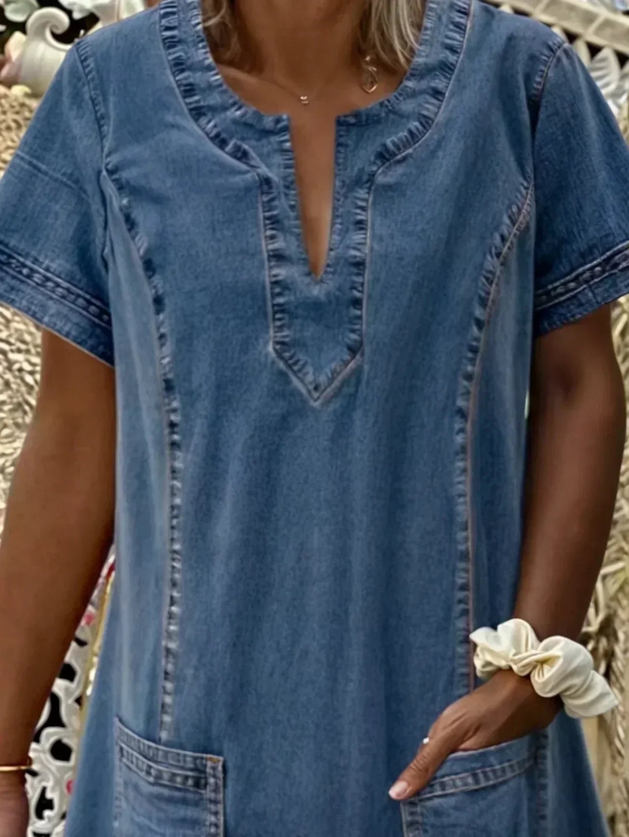 Damen Sommerkleid Lässig Mit Taschen