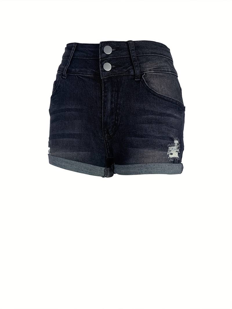 Norvielle Damen Gerippte Jeansshorts Sommer