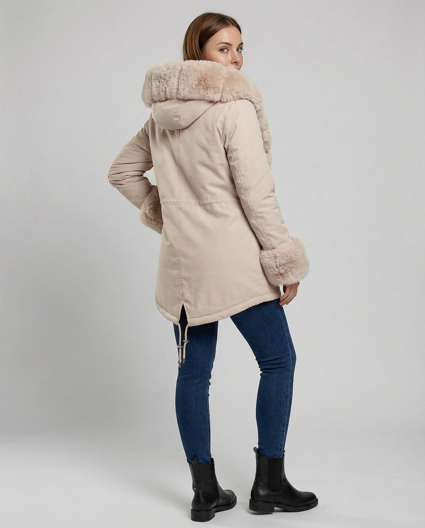 Damen Kunstpelzjacke Elegantes Design