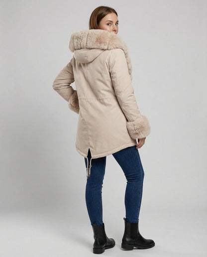 Damen Kunstpelzjacke Elegantes Design