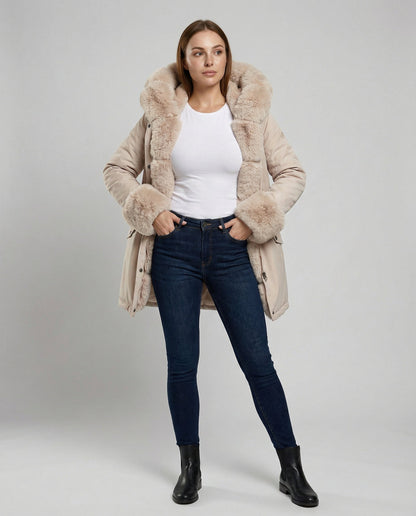 Damen Kunstpelzjacke Elegantes Design