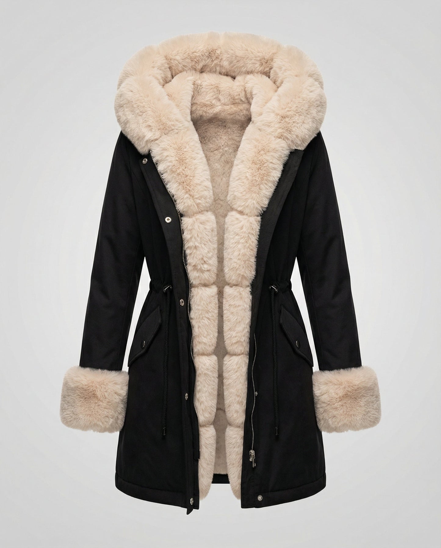 Damen Kunstpelzjacke Elegantes Design