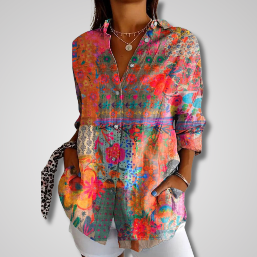 Damen Sommerhemd Lässig Vintage-Style - Norvielle