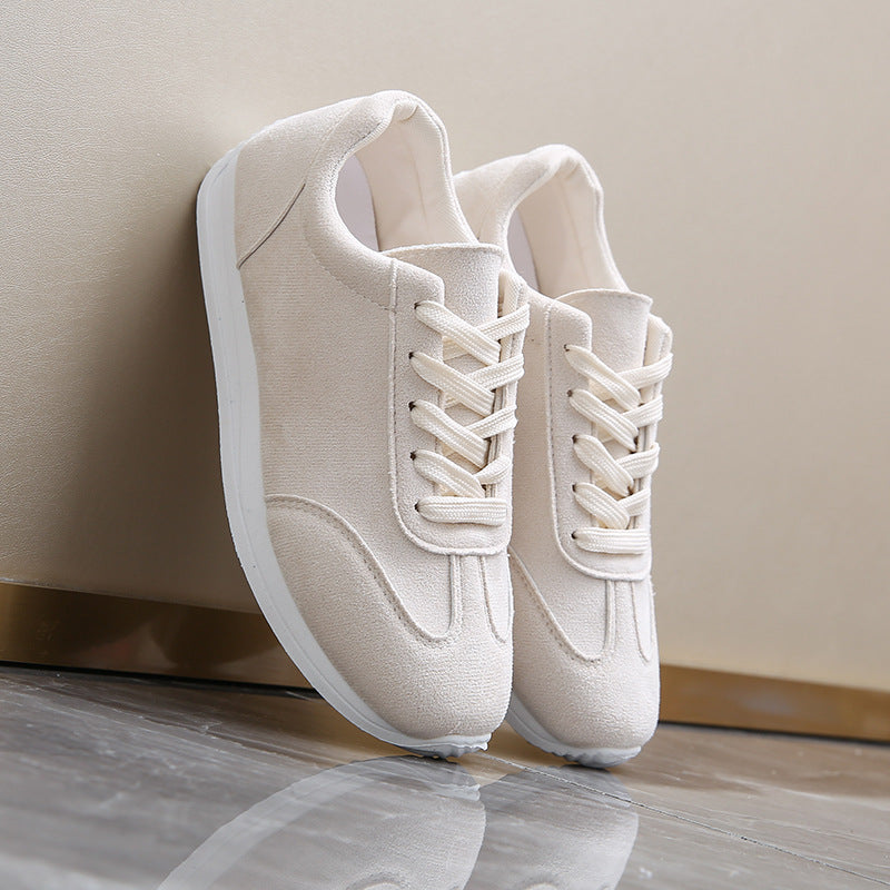 Damen Sneaker Weiß Baumwolle Bequem - Norvielle