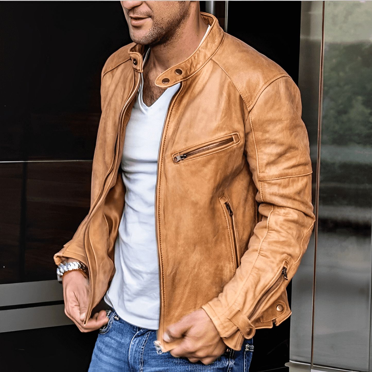 Männer Lederjacke Stylisch