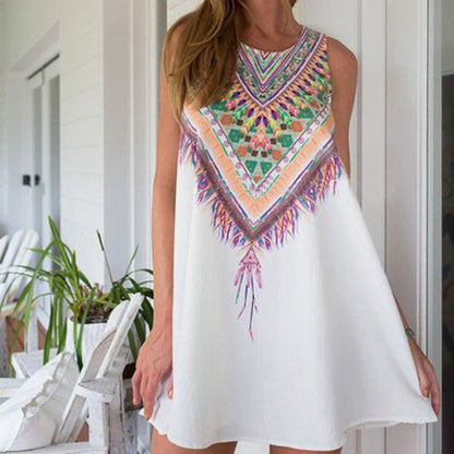 Damen Sommerkleid Geometrisches Muster Locker Norvielle