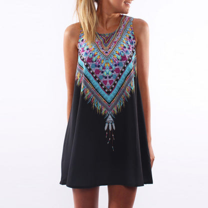 Damen Sommerkleid Geometrisches Muster Locker Norvielle - Norvielle