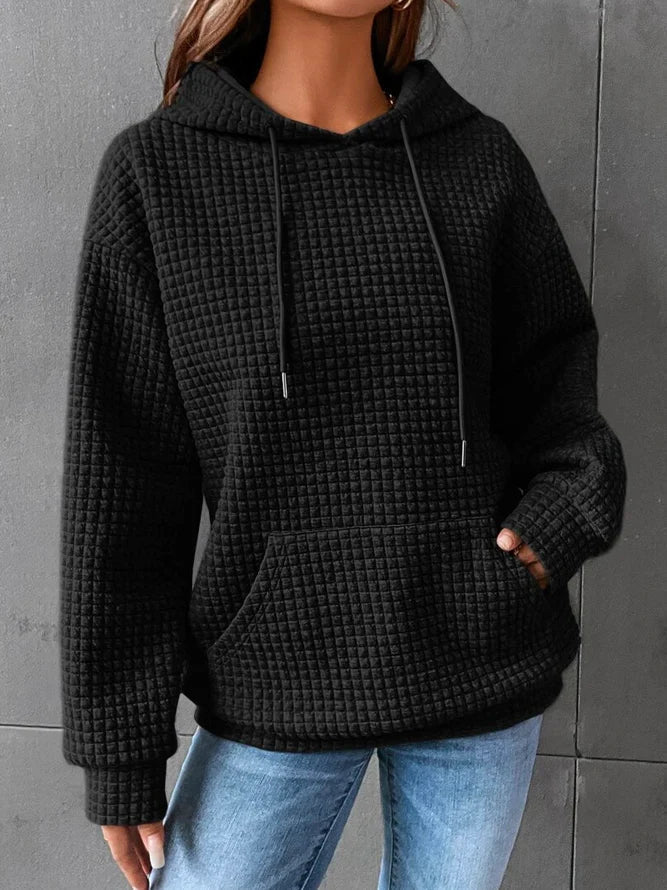 Damen Hoodie Bequem Baumwolle Grau - Norvielle