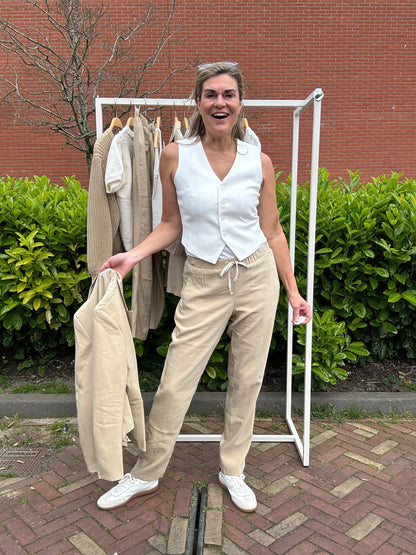 Norvielle Damen Hose Elastischer Bund Bequem Schwarz - Norvielle