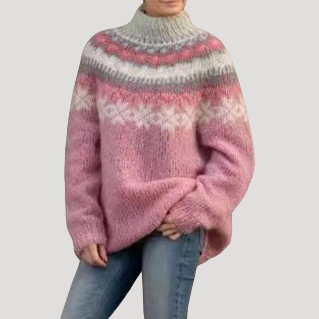 Damen Strickpullover Gemustert Beige