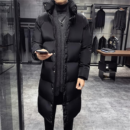 Herren Pufferjacke Lang Größe Volumenstruktur