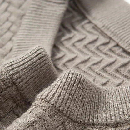 Damen Pullover Rundhals Strukturmuster