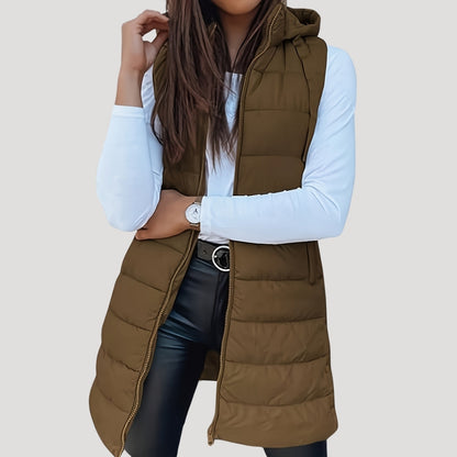 Damen Steppweste Mit Kapuze Winter