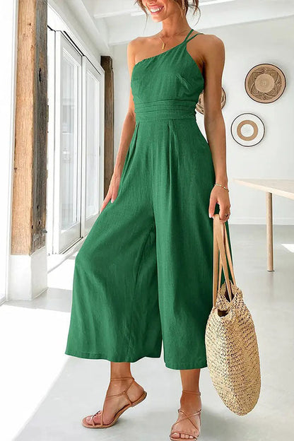 Norvielle Damen Ein-Schulter-Jumpsuit