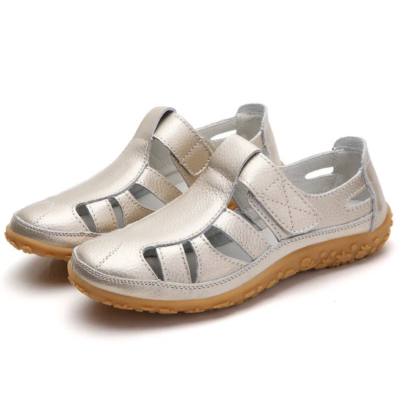 Norvielle Damen Sandalen Zeitlos Leder
