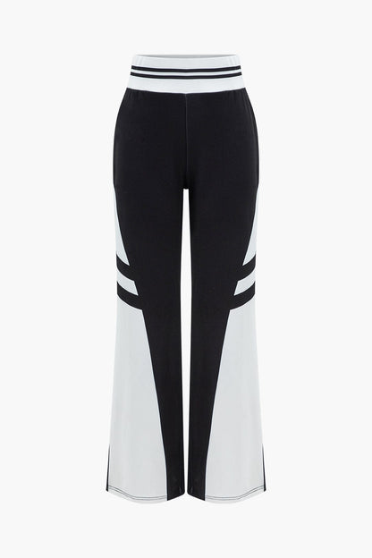 Damen Sportliches Zweiteiler-Set Cropped-Jacke Weite Hose