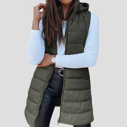 Damen Steppweste Mit Kapuze Winter