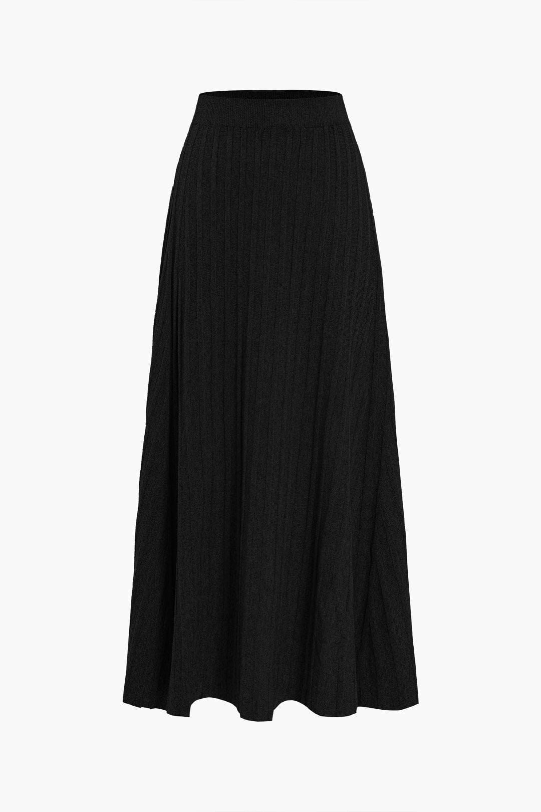 Damen Midirock Plissee Elastischer Bund