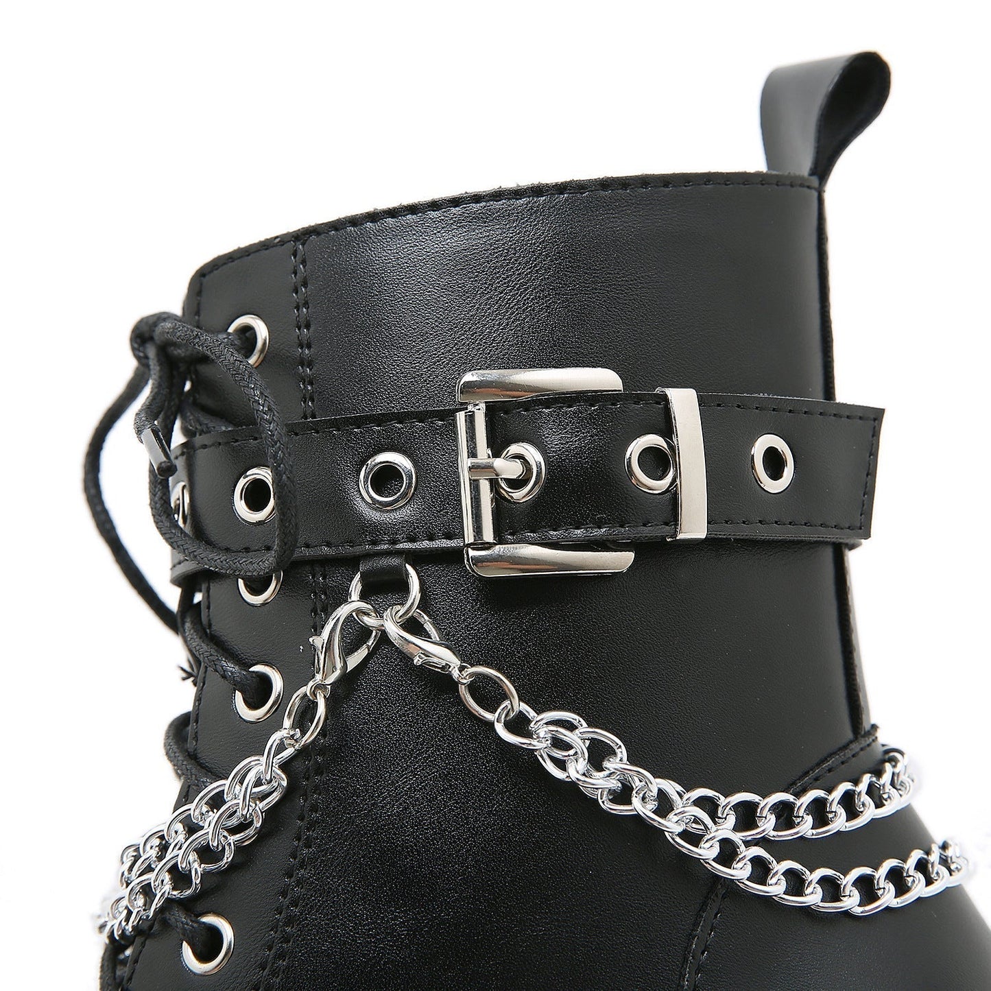 Norvielle Damen Stiefel Martens-Stil Hoher Absatz