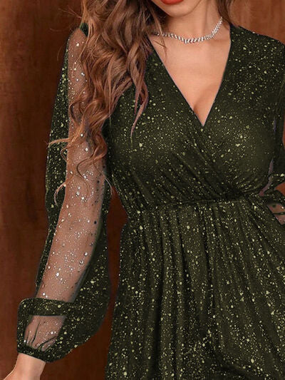 Damen Mini Kleid Ballonärmel