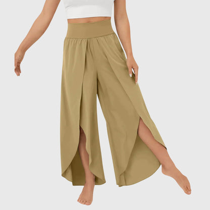 Damen Weite Boho-Hose mit Schlitzdesign