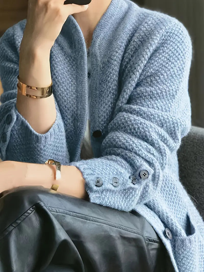 Claire Damen Strickjacke Wollmischung Knöpfe