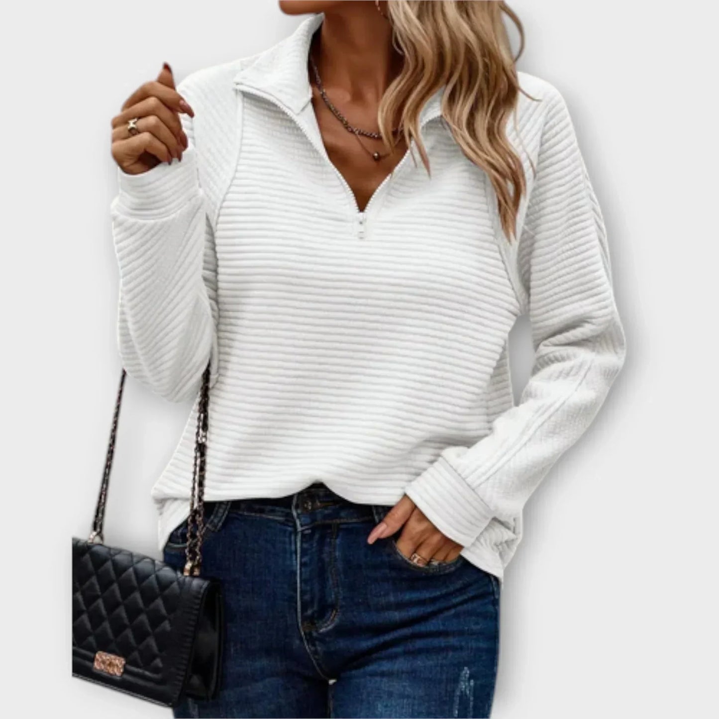 Gisela Damen Halb-Zip Pullover