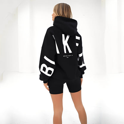 Damen Kapuzenpullover Dicker Print Pullover