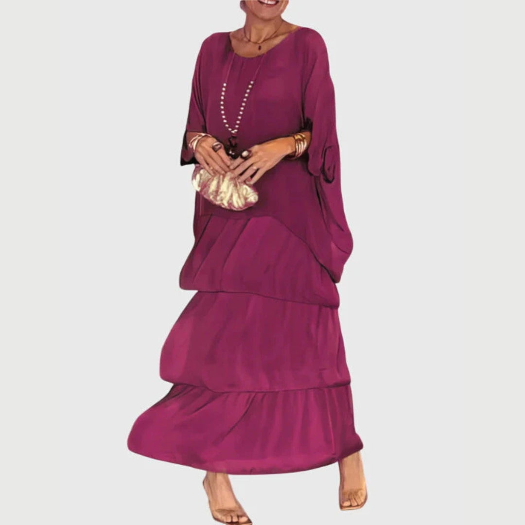Damen Boho Maxikleid aus Shorts mit geschichteter Form