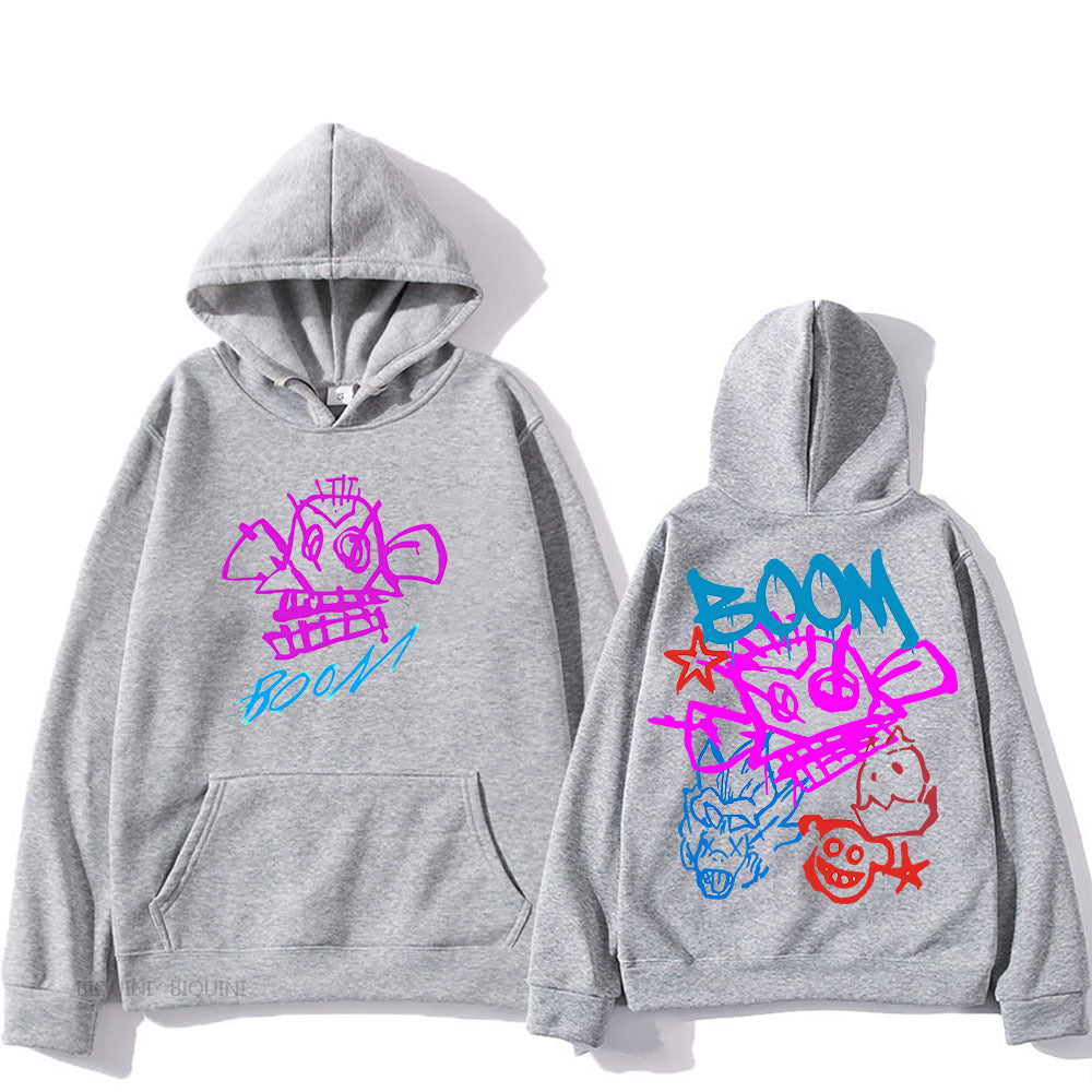 Norvielle Damen Langarm-Hoodie Cartoon-Motiv