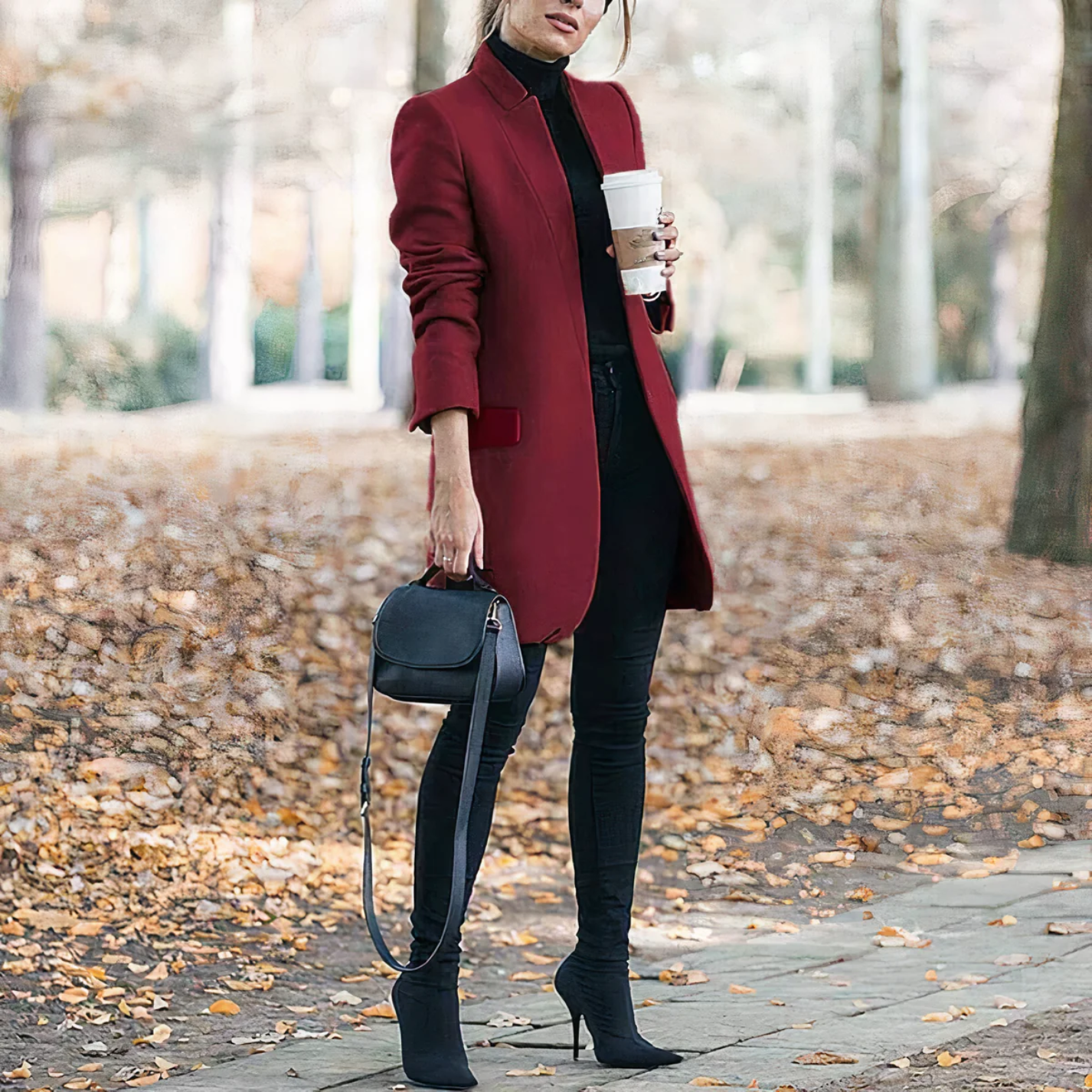 Norvielle Damen Trenchcoat Lang Mantel