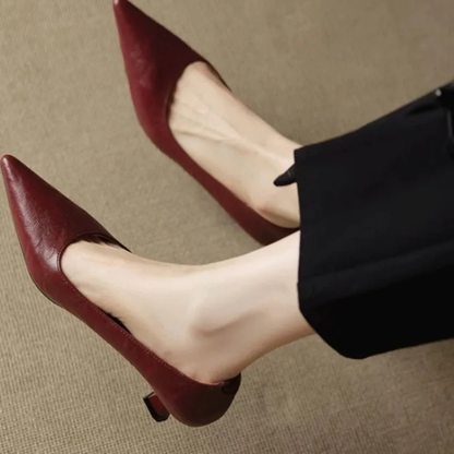 Damen Pumps Klassisch Spitze Niedriger Absatz