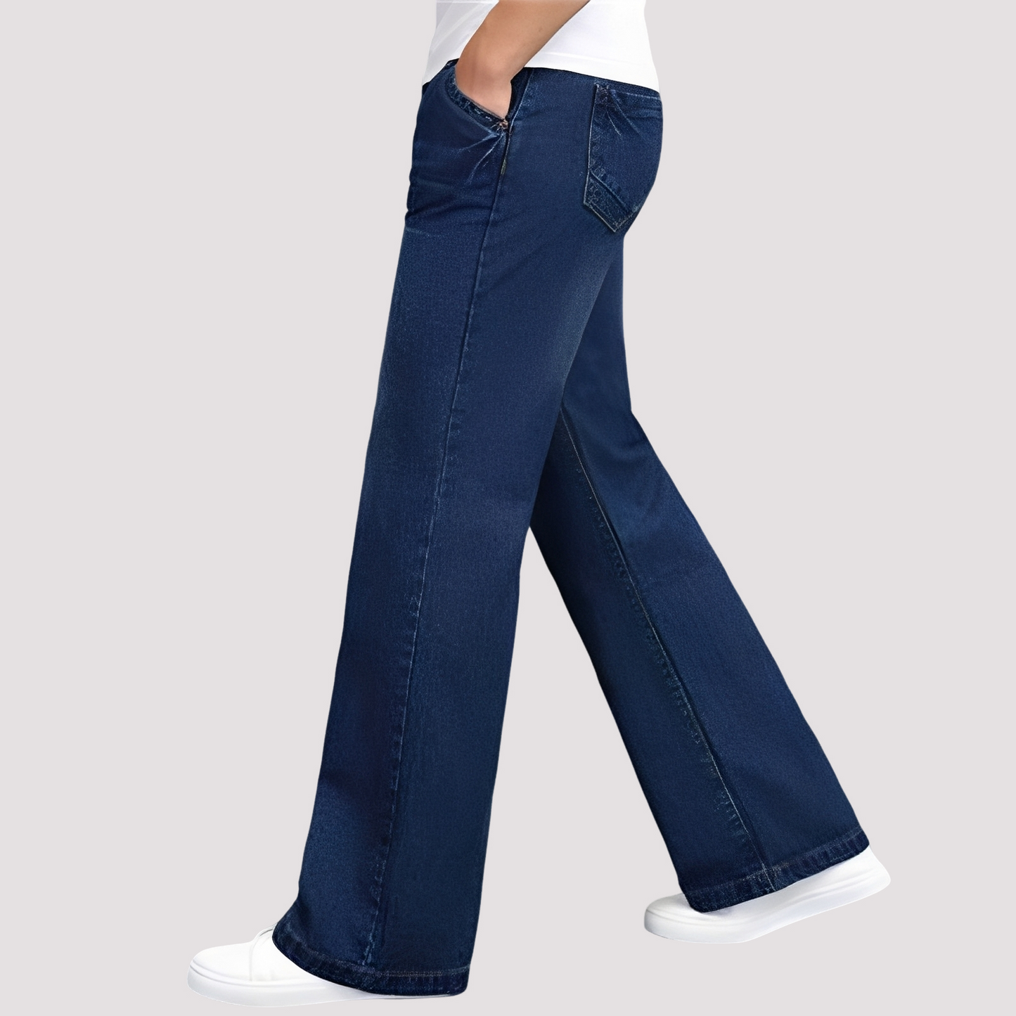 Damen Jeans Gerade Geschnitten Weites Bein