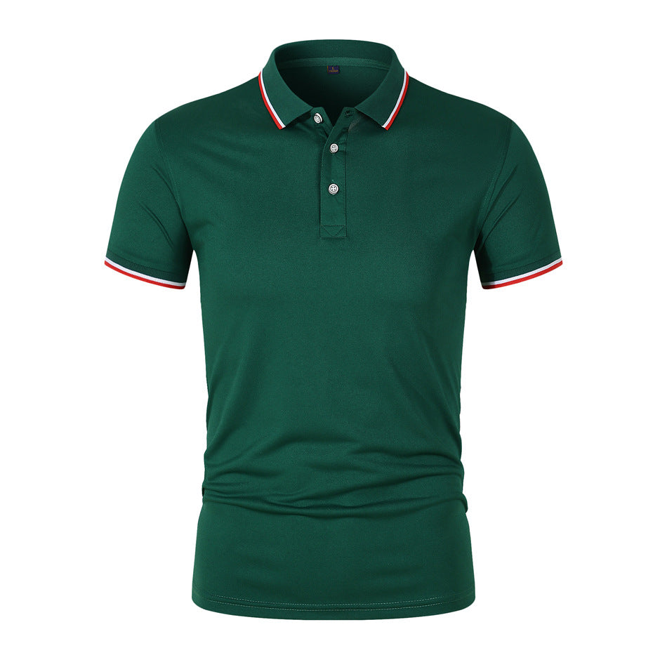 Herren Slim-Fit Poloshirt Kurzarm Baumwolle Weiß