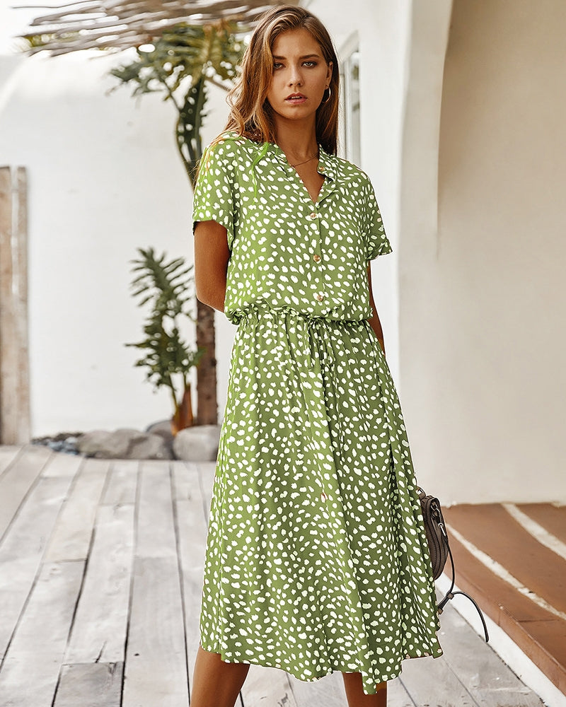 Molly Damen Kurzarmkleid mit Kragen