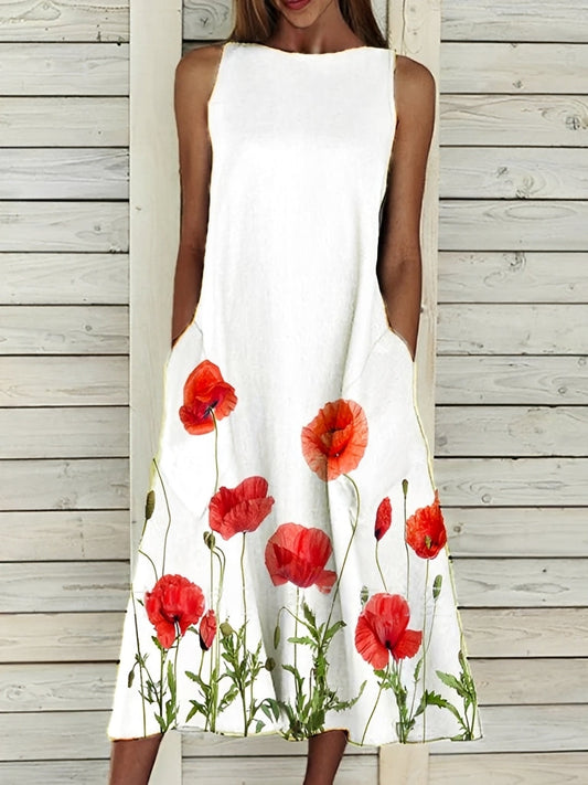 Damenkleid Blumenmuster Sommerkleid Grün - Norvielle